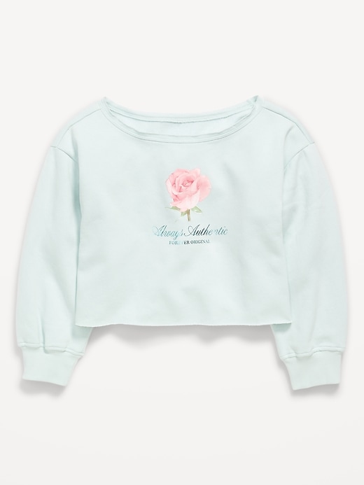 Image number 2 showing, Boat-Neck Graphic Sweatshirt for Girls