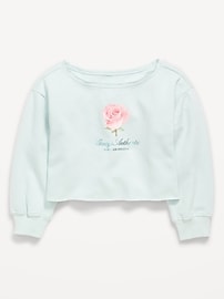 Image number 1 showing, Boat-Neck Graphic Sweatshirt for Girls