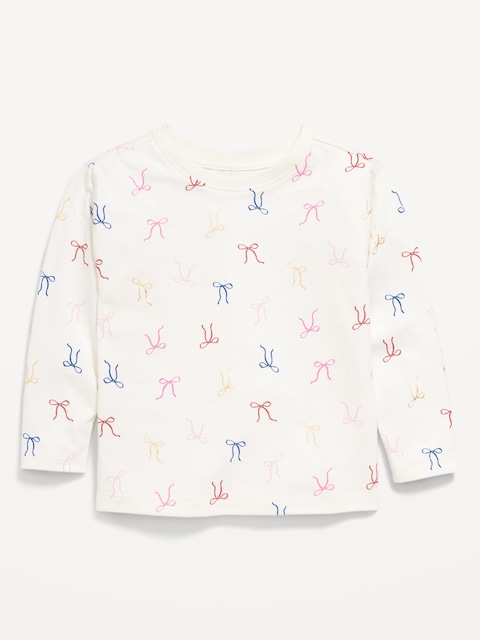 Printed Long-Sleeve T-Shirt for Toddler Girls - Bow