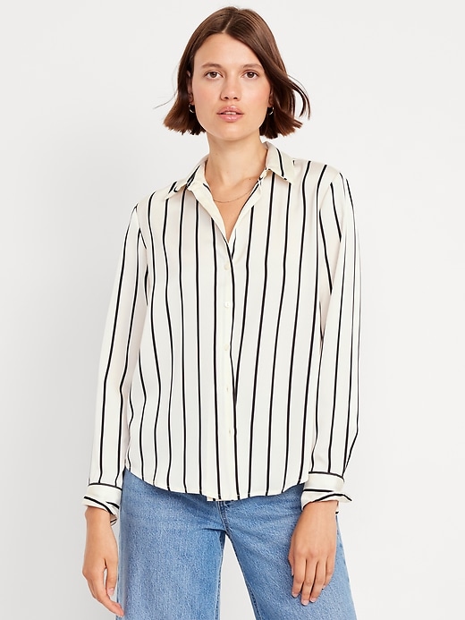 Satin Button-Down Shirt