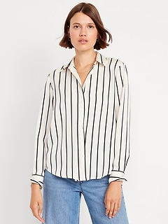 Satin Button-Down Shirt