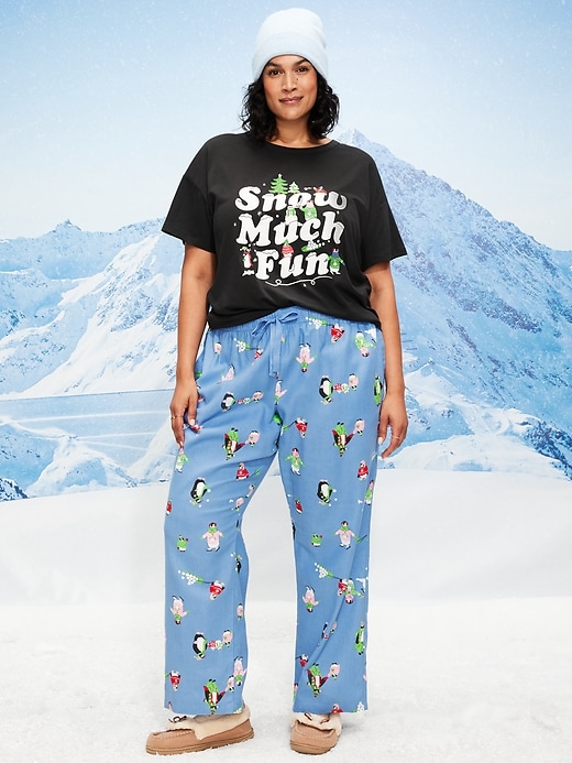 Image number 7 showing, Mid-Rise Printed Flannel Pajama Pants for Women