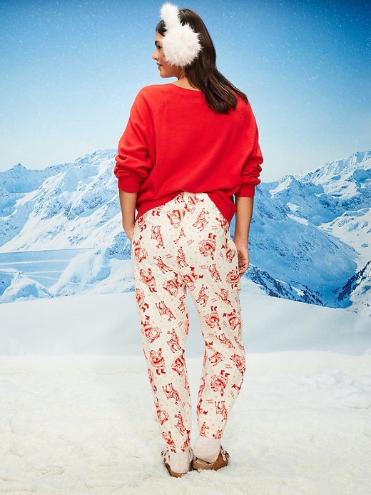 Image number 6 showing, High-Waisted Printed Flannel Pajama Jogger for Women