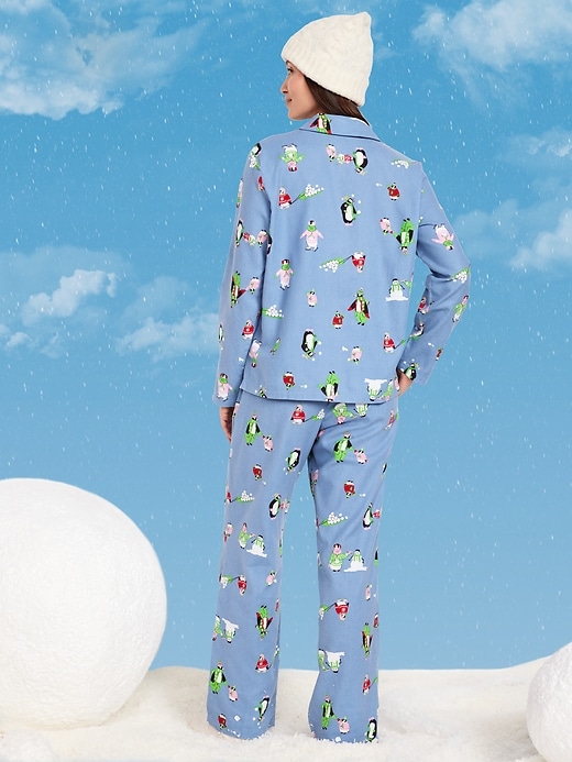 Image number 2 showing, Printed Flannel Pajama Pant Set for Women