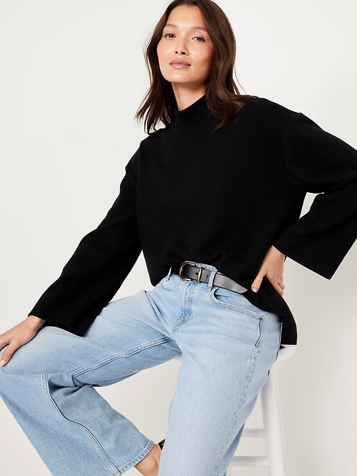 Image number 3 showing, Cozy Mock-Neck Tunic Sweater