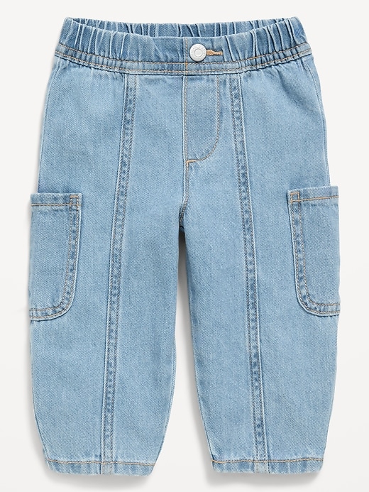 Image number 1 showing, Baggy Barrel-Leg Cargo Jeans for Baby