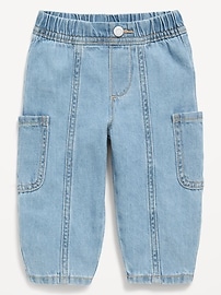 Image number 1 showing, Baggy Barrel-Leg Cargo Jeans for Baby