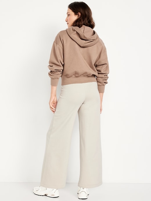 Image number 2 showing, High-Waisted Fleece-Lined Super Wide-Leg Pants