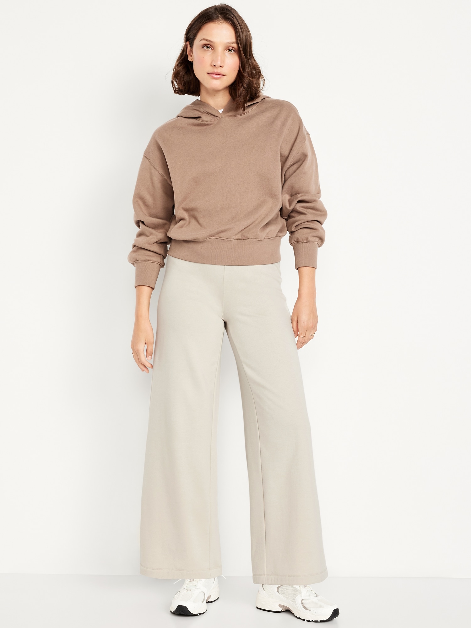 High-Waisted Fleece-Lined Super Wide-Leg Pants