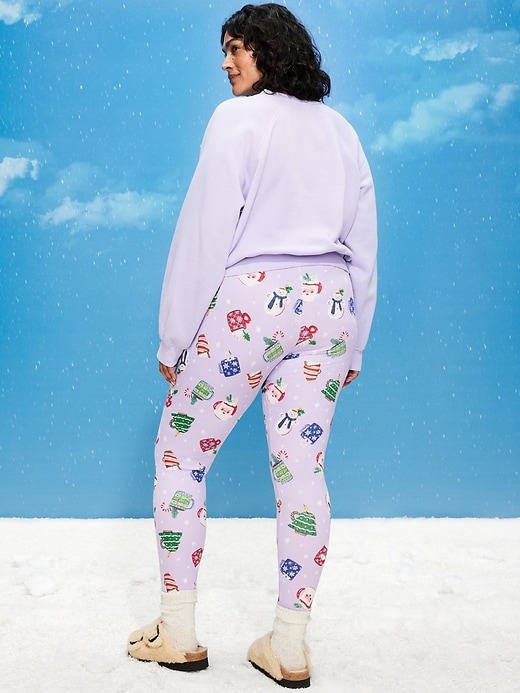 Image number 8 showing, High-Waisted Printed Waffle Pajama Leggings for Women