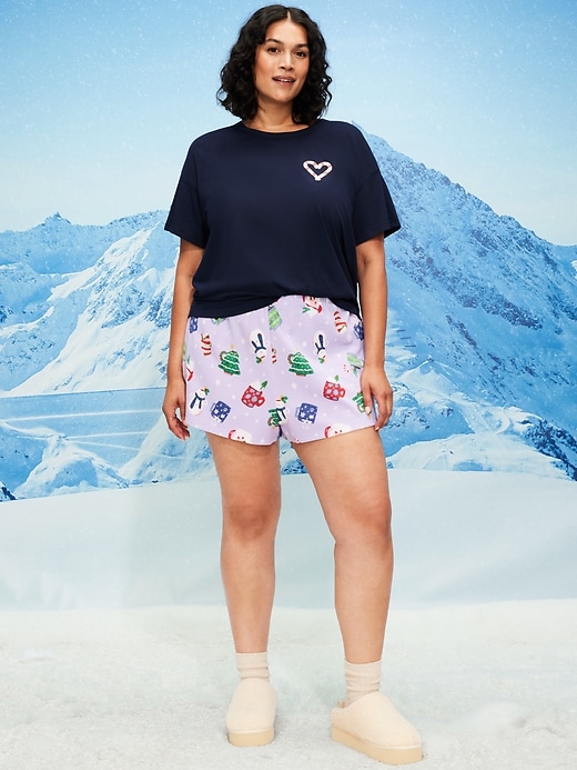 Image number 7 showing, High-Waisted Waffle Pajama Shorts for Women