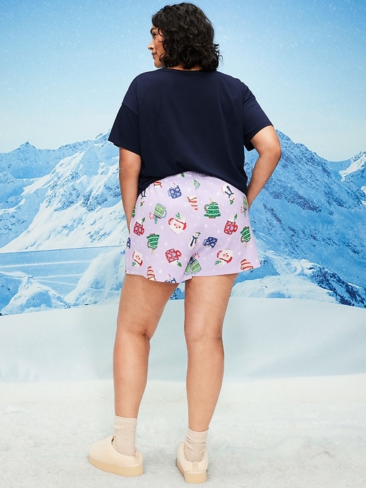 Image number 8 showing, High-Waisted Waffle Pajama Shorts for Women