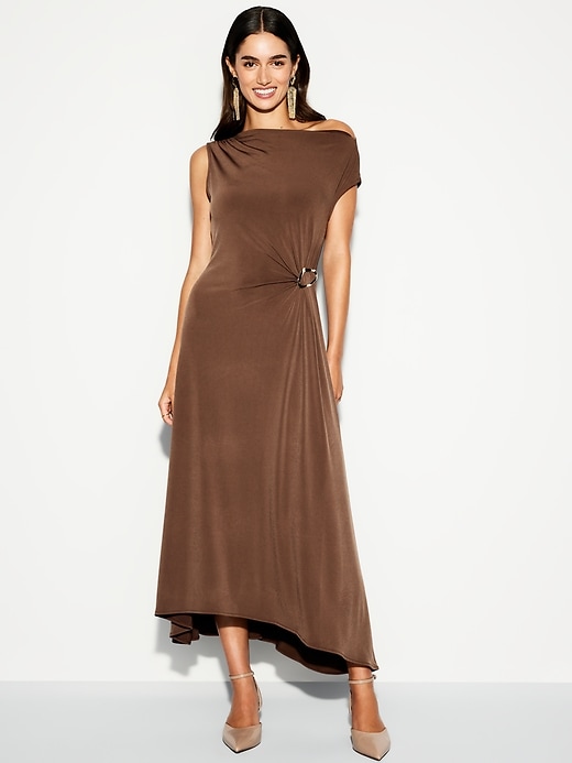 Image number 1 showing, The Occasion by Old Navy Twist-Front Jersey Midi Dress
