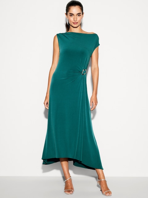 The Occasion by Old Navy Twist-Front Jersey Midi Dress - Jet Stream