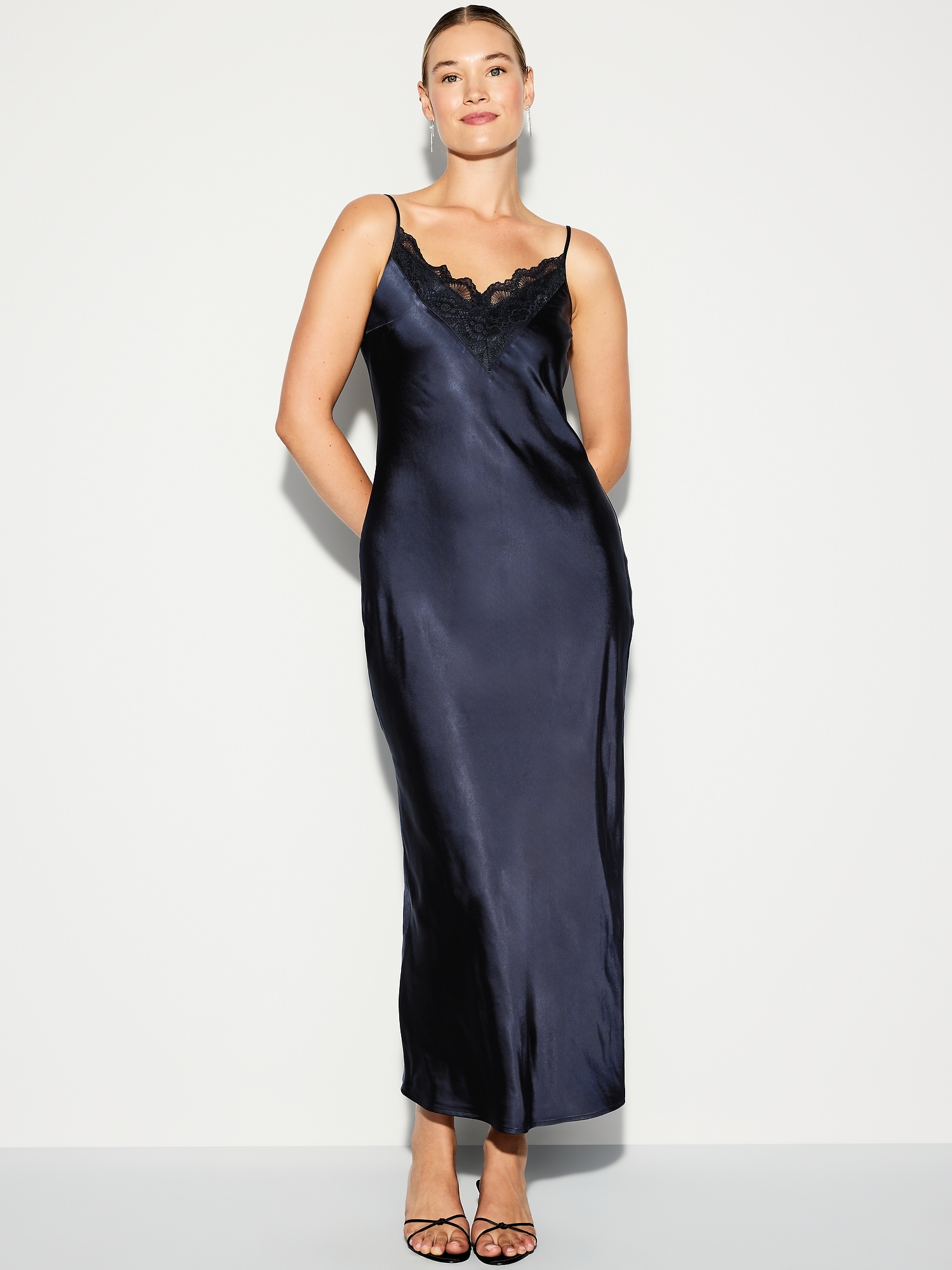 The Occasion by Old Navy Satin V-Neck Maxi Dress