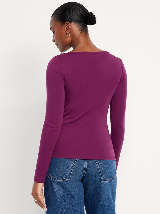 Image number 2 showing, Snug Long-Sleeve Boat-Neck T-Shirt