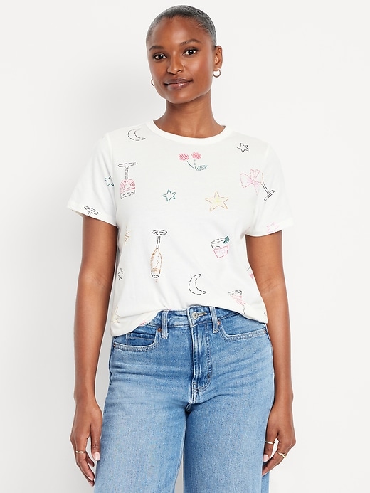 Image number 1 showing, EveryWear Crew-Neck Printed T-Shirt
