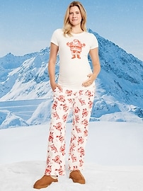 Image number 1 showing, Maternity Printed Flannel Pajama Pants