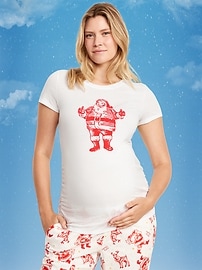 Image number 1 showing, Maternity Holiday-Graphic Crew-Neck T-Shirt