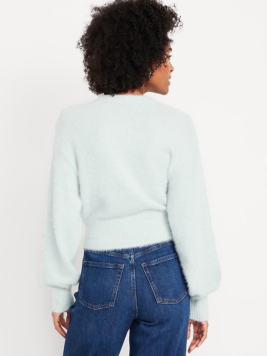 Image number 2 showing, Crew-Neck Eyelash Sweater
