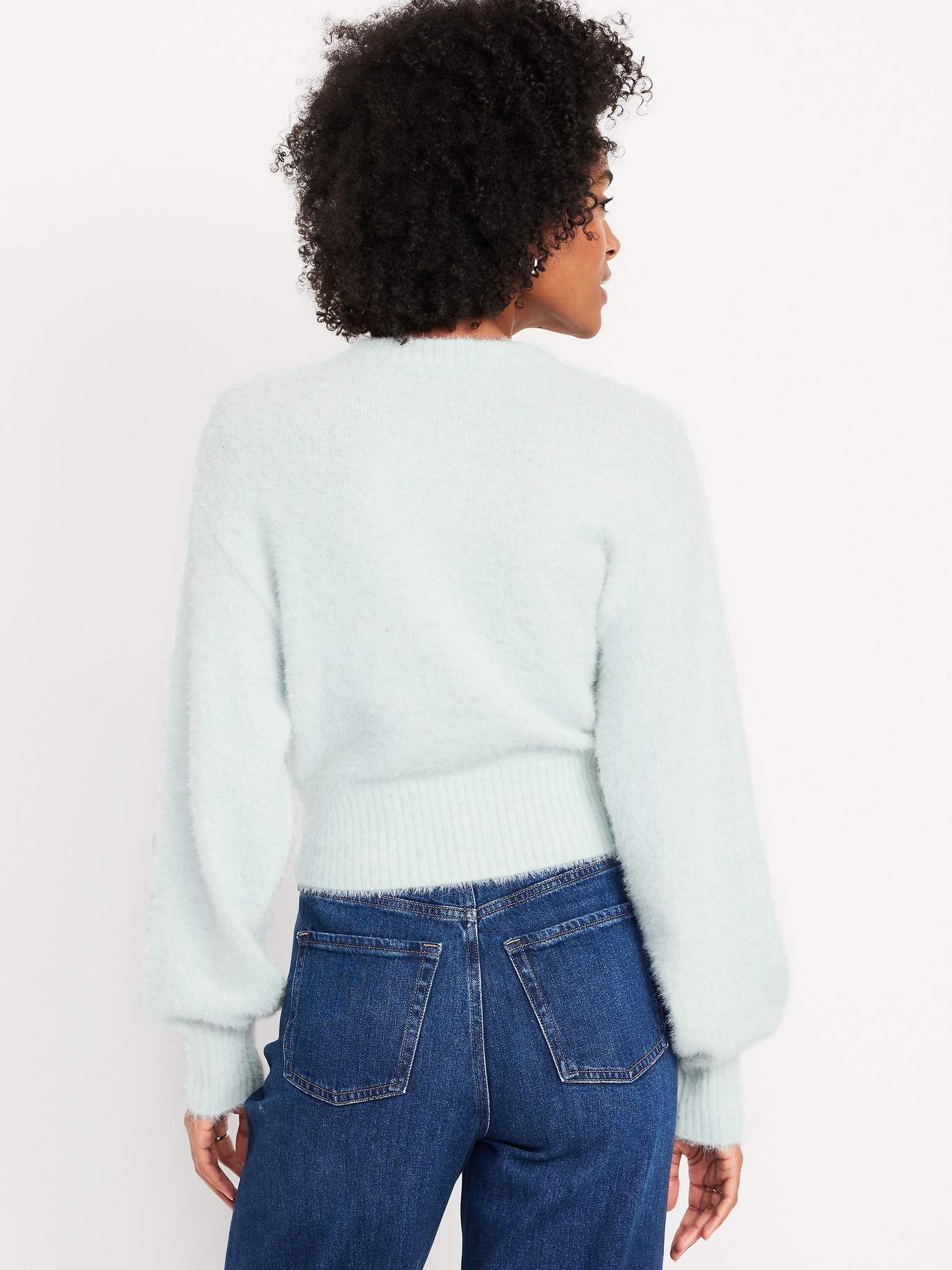 Crew-Neck Eyelash Sweater