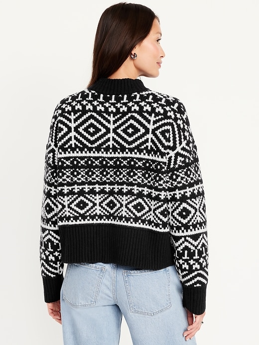 Image number 2 showing, SoSoft Mock-Neck Fair Isle Sweater