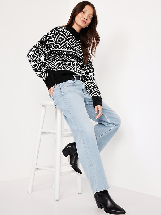 Image number 3 showing, SoSoft Mock-Neck Fair Isle Sweater