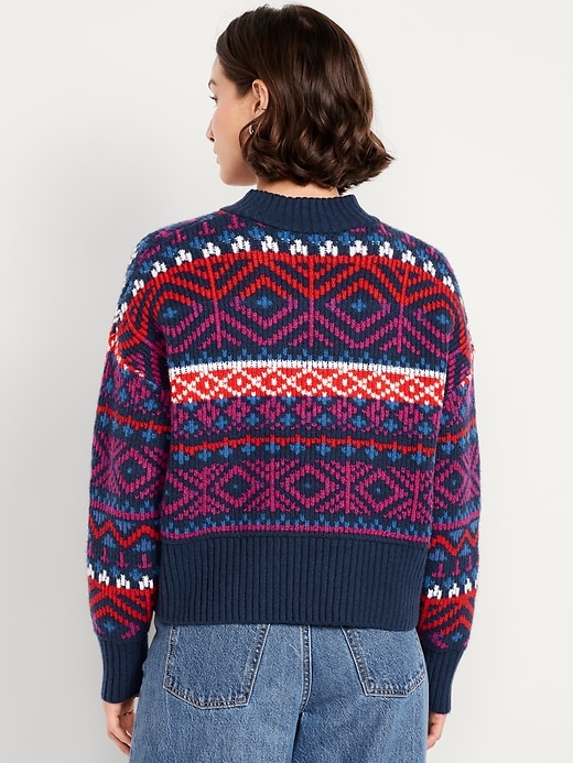 Image number 2 showing, SoSoft Mock-Neck Fair Isle Sweater