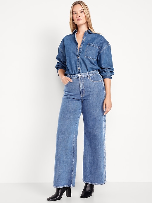 Image number 5 showing, Extra High-Waisted Super Wide-Leg Jeans