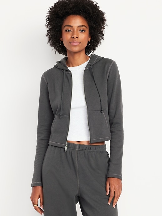 Image number 1 showing, SoComfy Cropped Zip Hoodie Sweatshirt