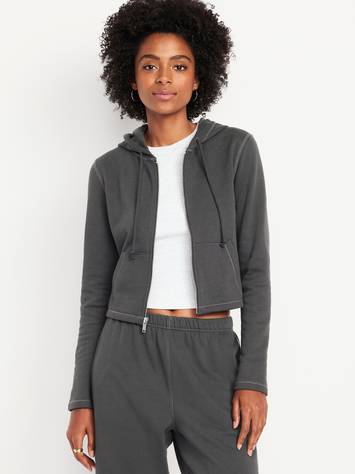 SoComfy Cropped Zip Hoodie Sweatshirt | Old Navy