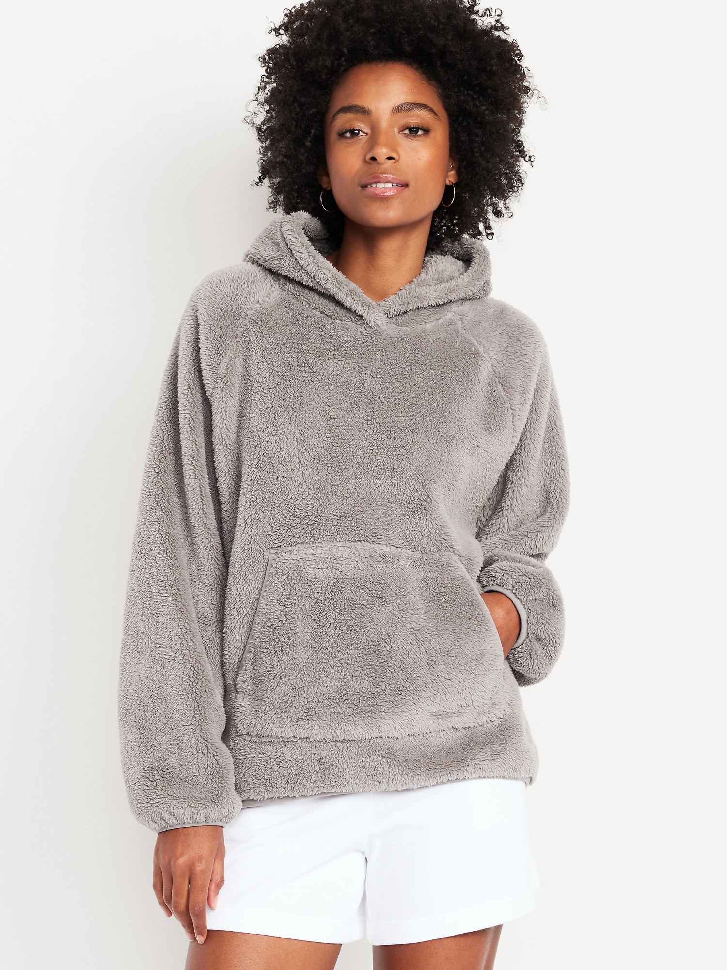 Oversized Sherpa Pullover Hoodie