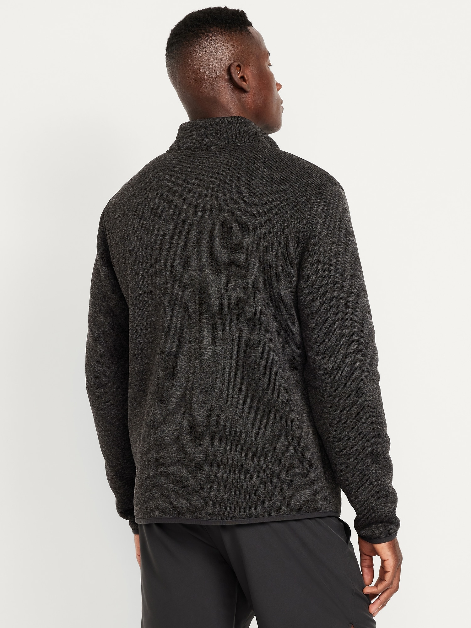 Sherpa-Lined Fleece-Knit Jacket