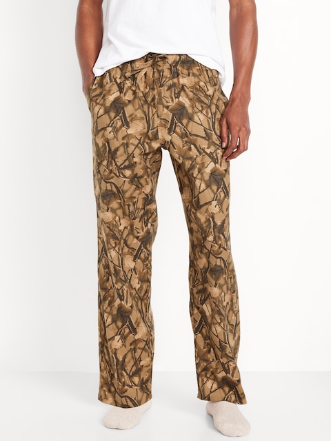 Printed Flannel Pajama Pants for Men - Camo