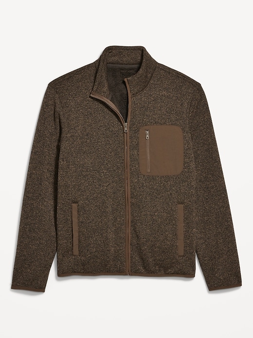 Image number 4 showing, Sherpa-Lined Fleece-Knit Jacket