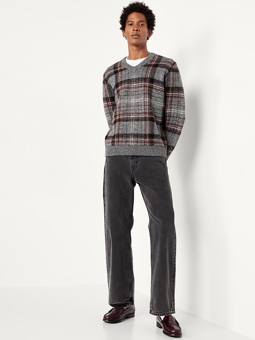 Image number 3 showing, Wool-Blend V-Neck Plaid Sweater