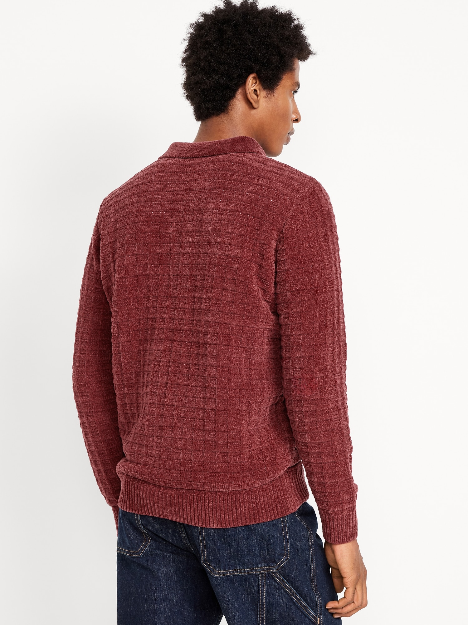 Relaxed Chenille Polo Sweater