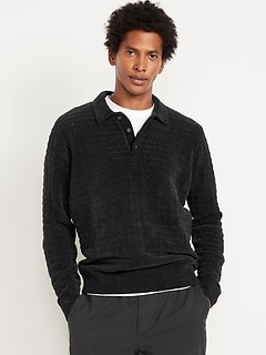 Relaxed Chenille Polo Sweater