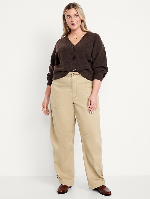 Image number 7 showing, Mid-Rise Twill Barrel Pants
