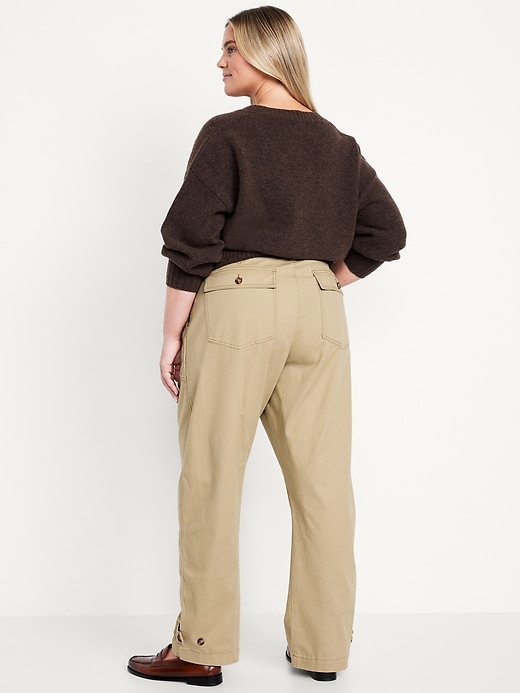 Image number 8 showing, Mid-Rise Twill Barrel Pants