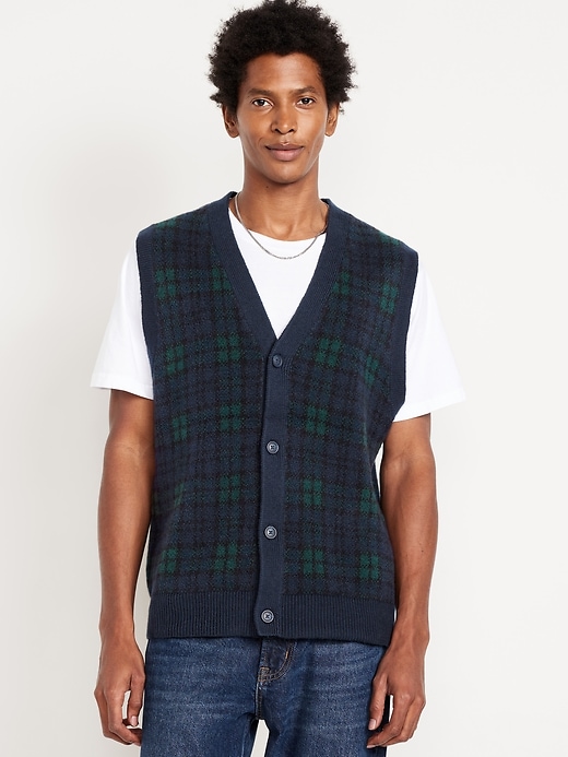 Image number 1 showing, SoSoft Button-Front Sweater Vest