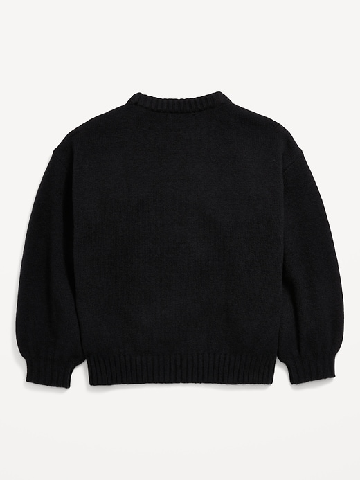 Oversized Valentine's Day Graphic Sweater for Girls