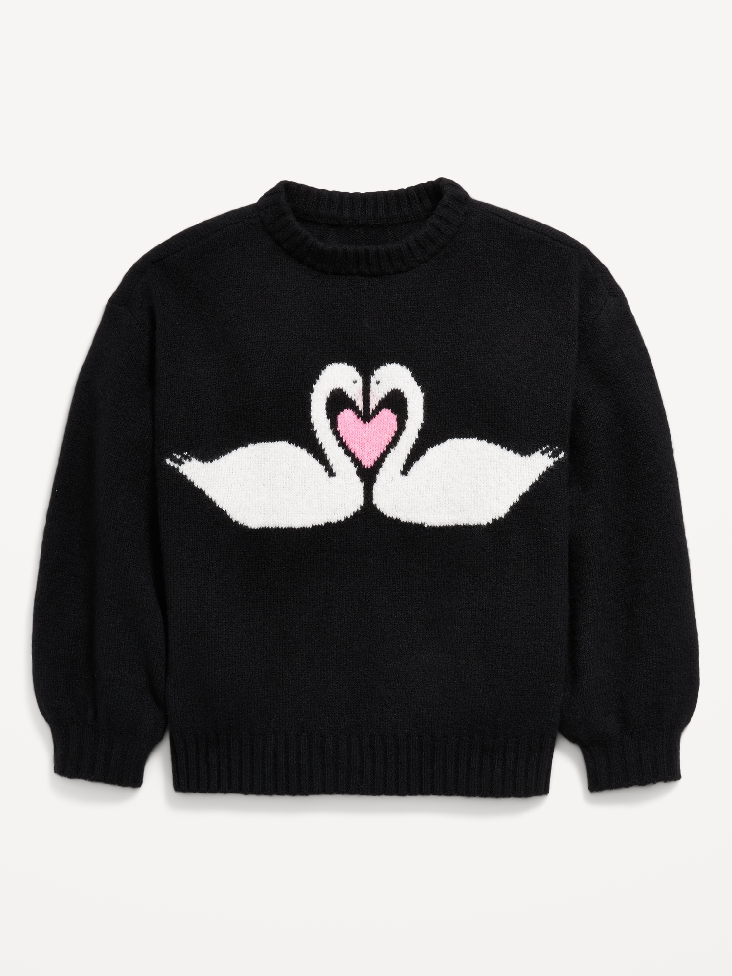 Oversized Valentine's Day Graphic Sweater for Girls