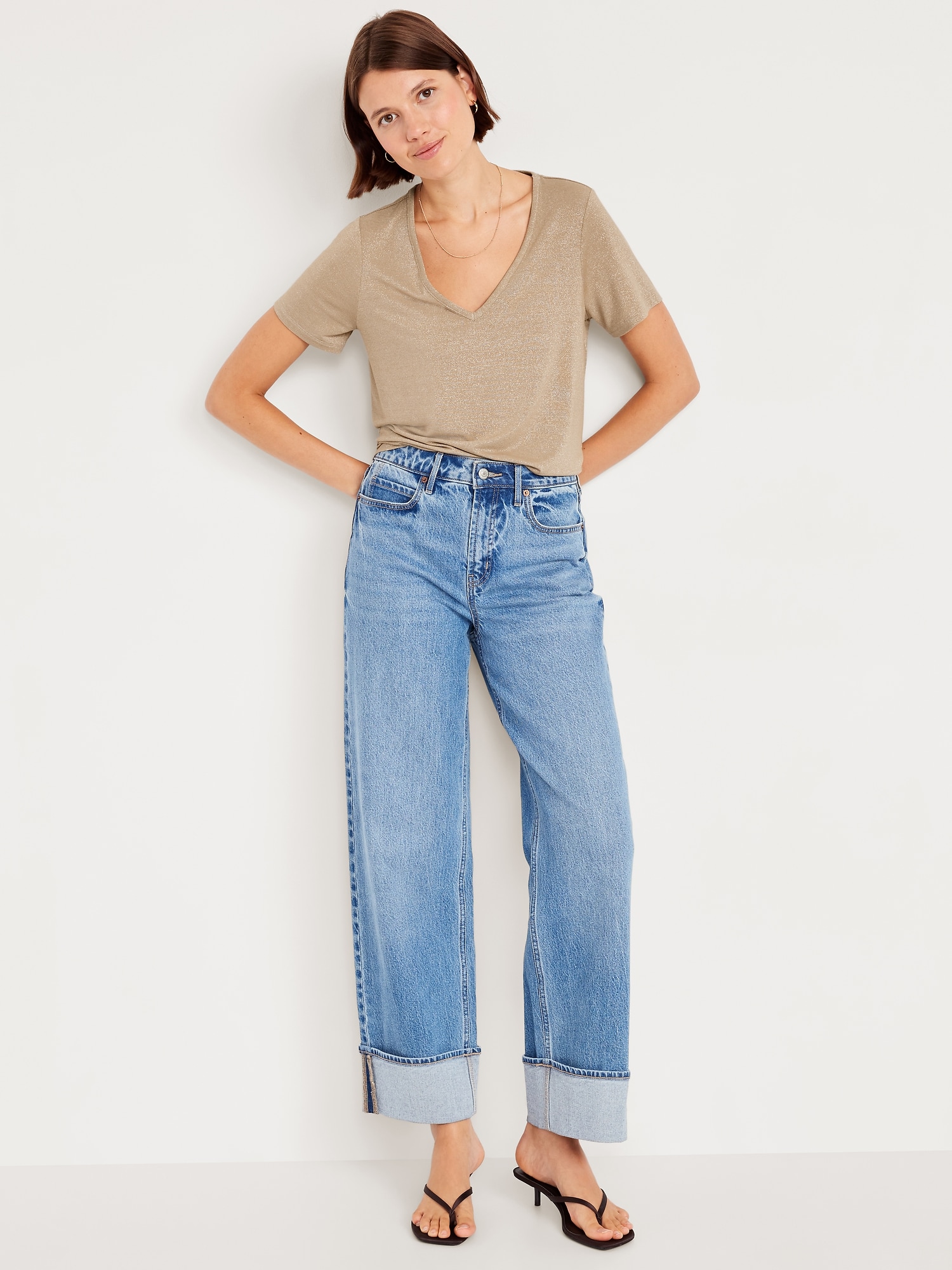 Luxe V-Neck Shine T-Shirt