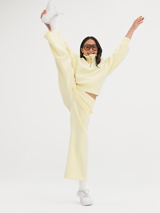 Image number 1 showing, High-Waisted Bounce Fleece Wide-Leg Sweatpants for Girls