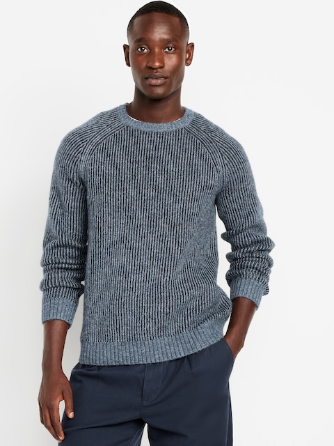 Wool-Blend Crew-Neck Sweater - Navy