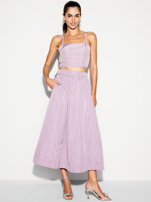 Image number 1 showing, The Occasion by Old Navy High-Waisted Taffeta Midi Skirt