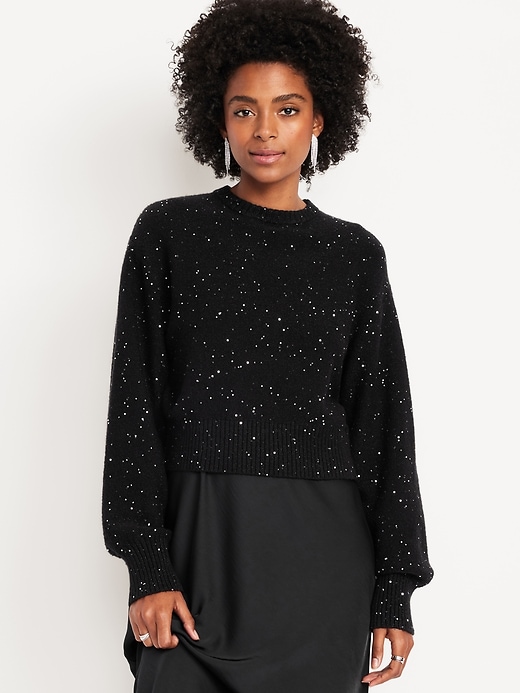 Image number 1 showing, SoSoft Crew-Neck Sequin Sweater