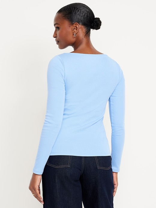 Image number 2 showing, Snug Long-Sleeve Boat-Neck T-Shirt