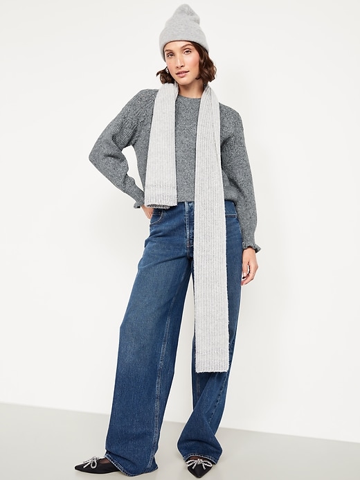 Image number 3 showing, Loose Crew-Neck Cropped Sweater